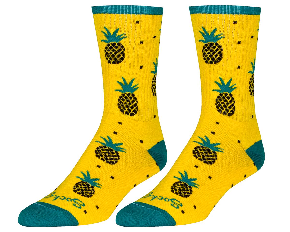 SockGuy Crew 6in Pineapple Cycling running Socks pineapple L xl