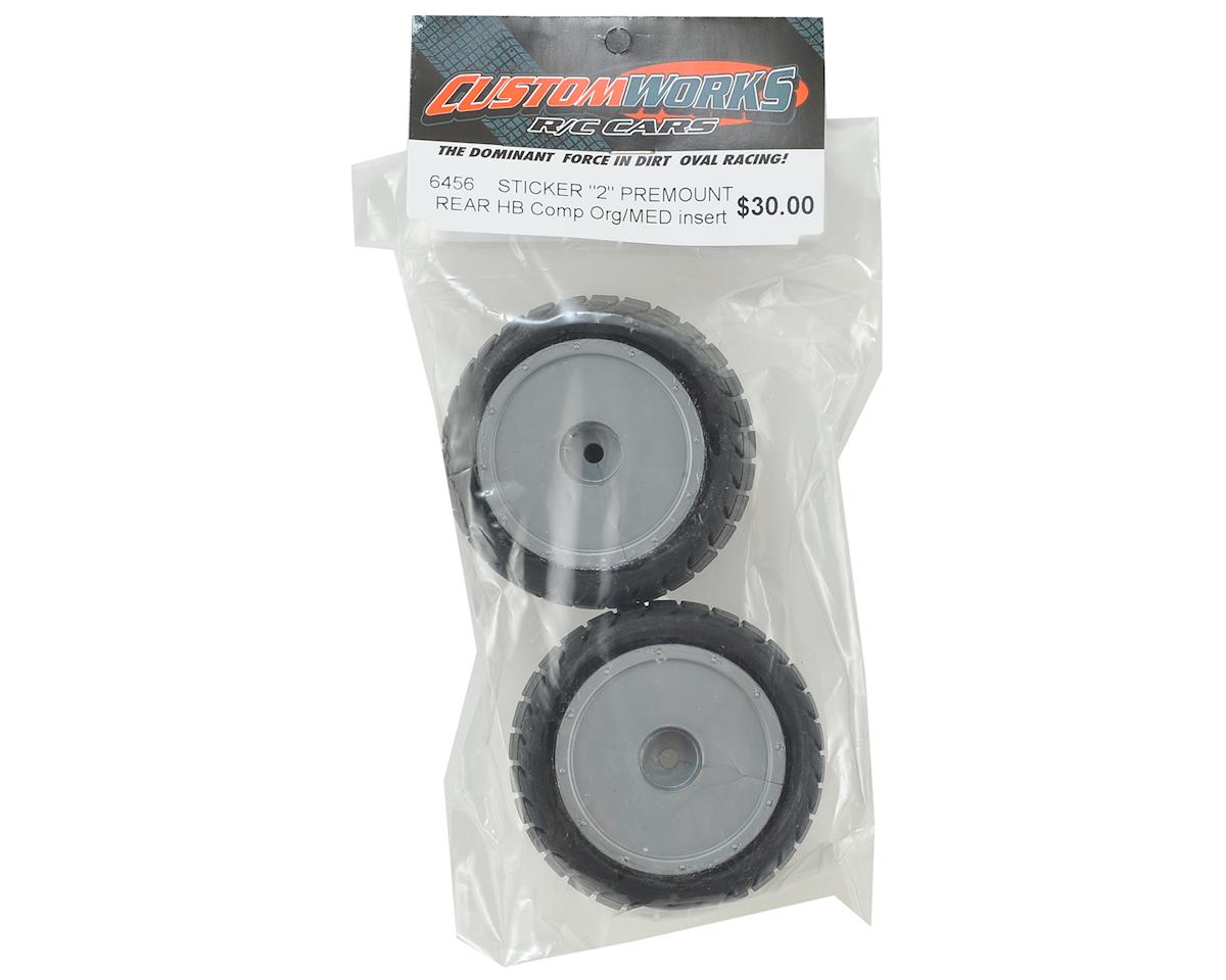Custom Works Sticker 2 Pre-Mounted Dirt Oval Rear Tires (2)