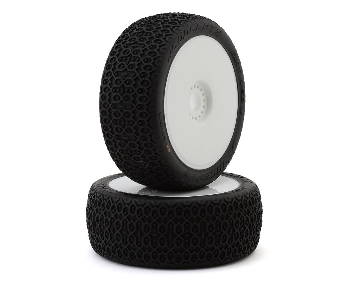 JConcepts Dirt Web 2 Pre-Mounted 1/8 Buggy Tires (2) (White)